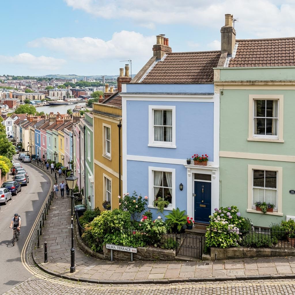 Colourful Bristol terraced homes