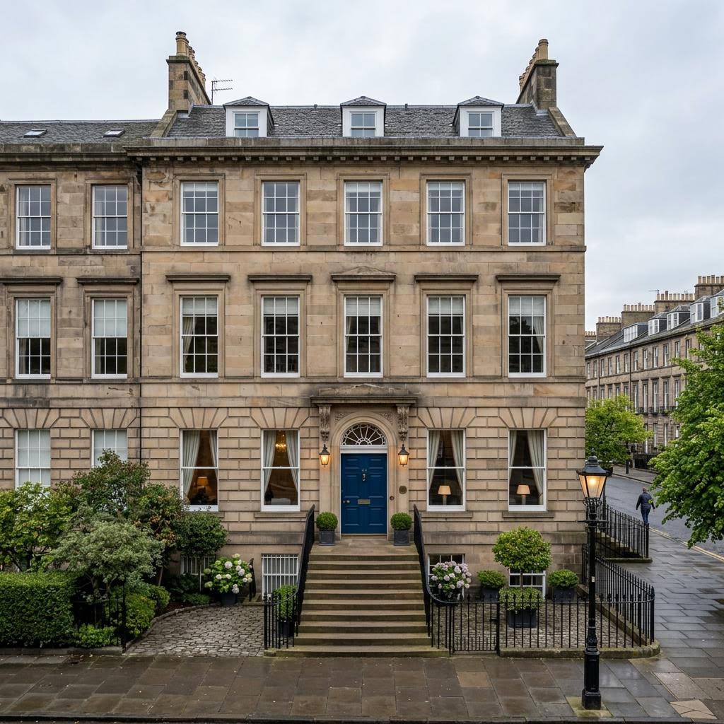 Elegant Edinburgh townhouse exterior
