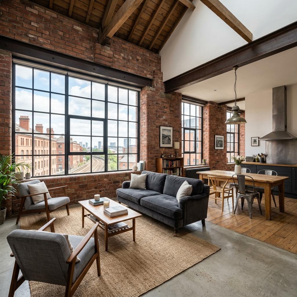 Light-filled converted loft interior